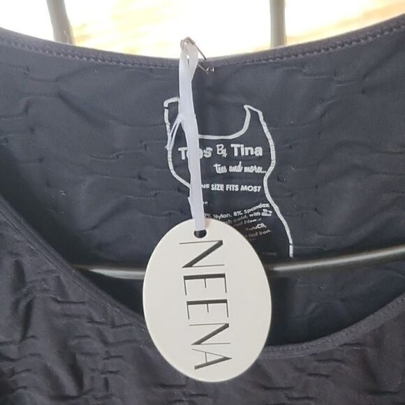 Tees by Tina Neena Groove Black Long Sleeve Stretch‎ Sz. OS Tunic - Picture 8 of 11